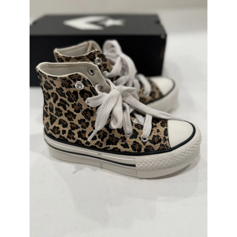 Converse Chuck Taylor All Star Kids 11 youth kids High Top Leopard Print Canvas